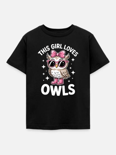 Eule Sprüche Eulen Lustiges Eulen Geschenk - Kinder T-Shirt - Schwarz
