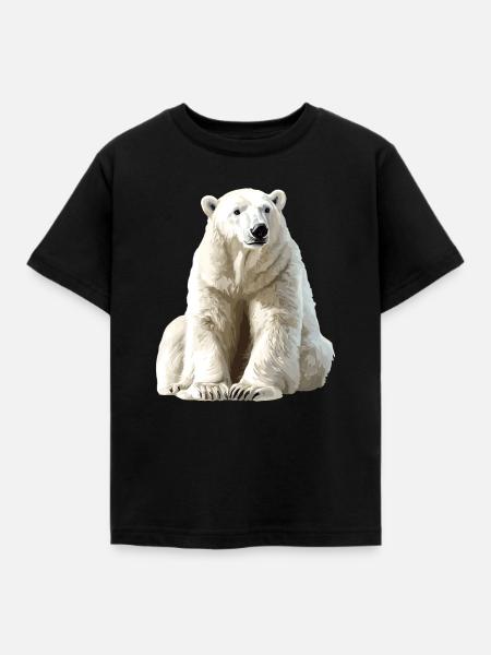 Polarbär im Eislicht - Kinder T-Shirt - Schwarz