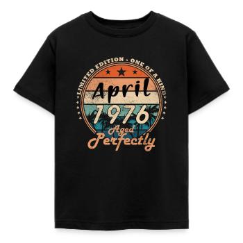 Jubilee year April 1976 - Kids' T-Shirt - black - Front - AI Model Kid Female (0cm)
