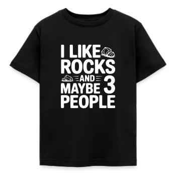 J’aime les pierres et peut-être trois personnes - T-shirt Enfant - noir - Devant - AI Model Kid Female (0cm)