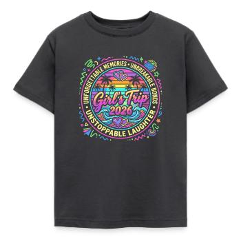 Girls' Trip 2026 – Unforgettable Friendship - Kids' T-Shirt - dark grey - Front - AI Model Kid Female (0cm)