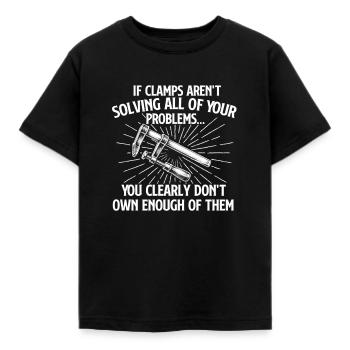 Wenn Klemmen Probleme lösen Holzbearbeitungshumor - Kinder T-Shirt - Schwarz - Vorne - AI Model Kid Female (0cm)