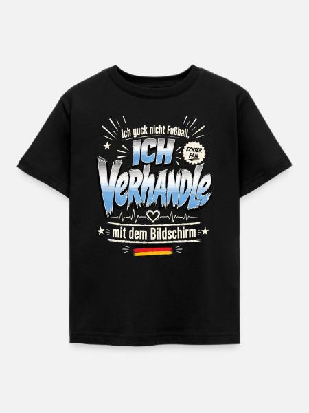 Emotionale Verhandlung mit Bildschirm - Kinder T-Shirt - Schwarz