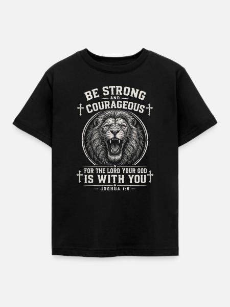 Mutiger Löwenglaube - Kinder T-Shirt - Schwarz