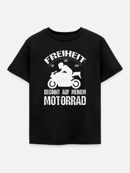Freiheit Motorrad - Kinder T-Shirt - Schwarz