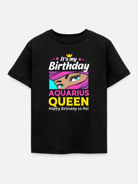 Sternzeichen Wassermann - Kinder T-Shirt - Schwarz