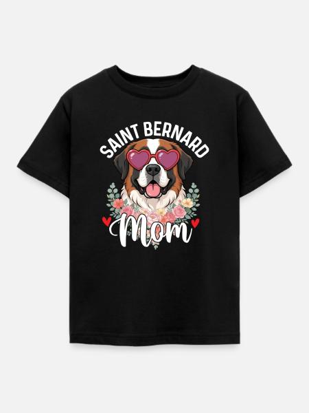 Bernhardiner-Mama – St.-Bernhardin-Hundemama-Liebhaber - Kinder T-Shirt - Schwarz