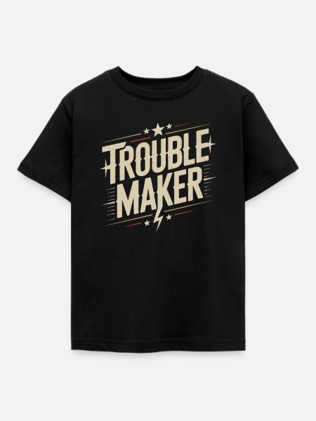 Troublemaker Frechdachs Rabauke Geschwister Kinder - Kinder T-Shirt - Schwarz