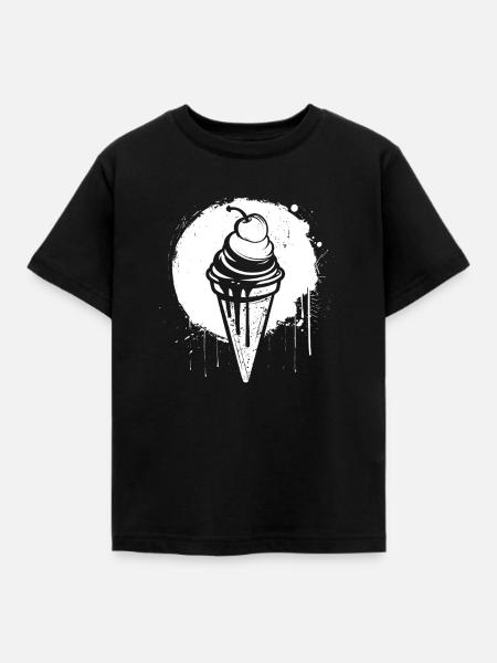 Eis Farbklecks - Kinder T-Shirt - Schwarz