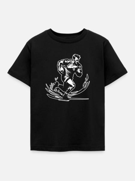 Rugby - Kinder T-Shirt - Schwarz
