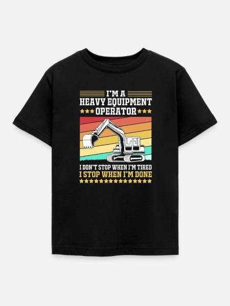 Baustelle Baggerfahrer Baggern - Kinder T-Shirt - Schwarz