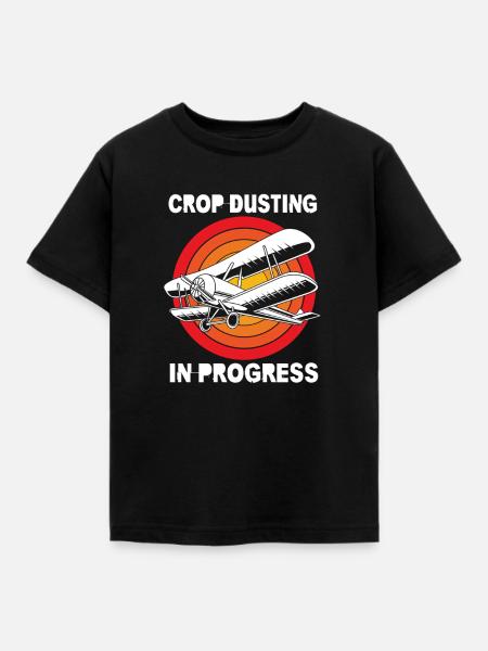 Crop Duster Flugzeug Pilot - Kinder T-Shirt - Schwarz