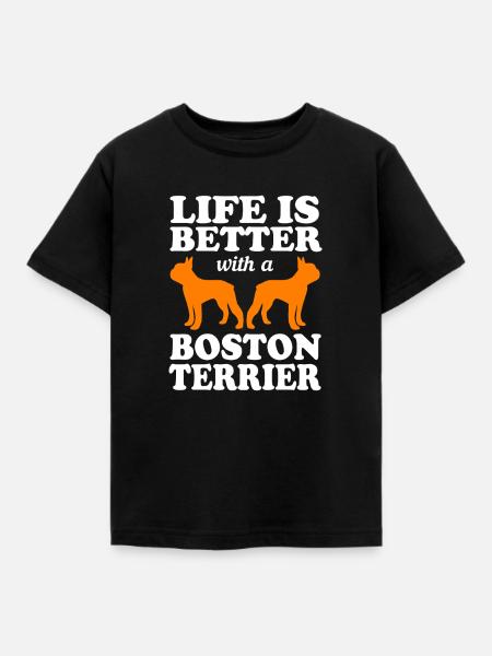 Boston Terrier - Kinder T-Shirt - Schwarz