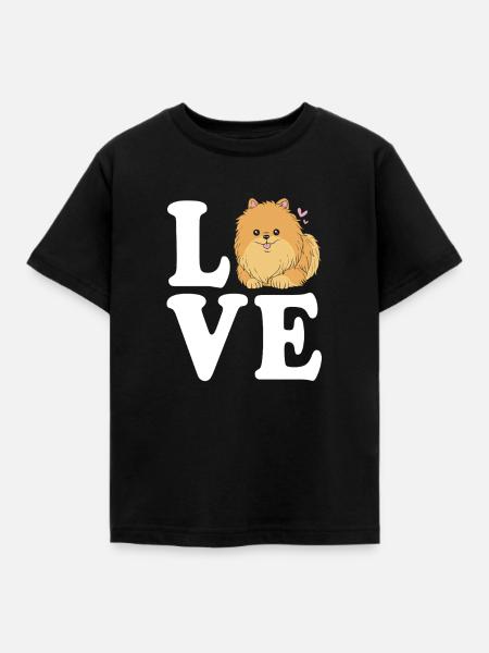 Pomeranian Zwergspitz Hund - Kinder T-Shirt - Schwarz