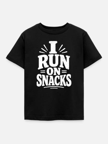 Ich ernähre mich von Snacks - Kinder T-Shirt - Schwarz
