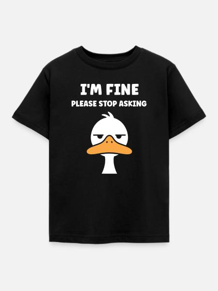 Mir geht's gut, Enten-Meme-Tee - Kinder T-Shirt - Schwarz