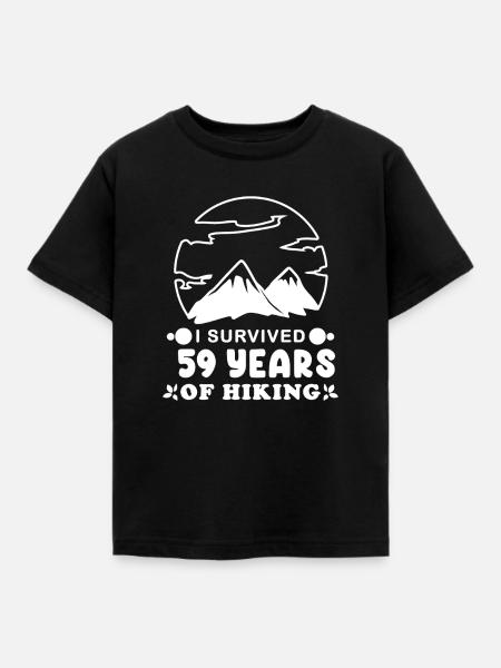 59 Jahre - Berg Wandern Bergsteigen - Kinder T-Shirt - Schwarz