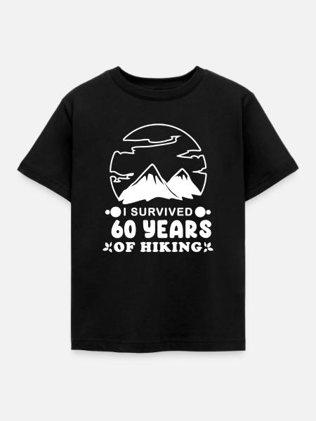 60 Jahre - Berg Wandern Bergsteigen - Kinder T-Shirt - Schwarz