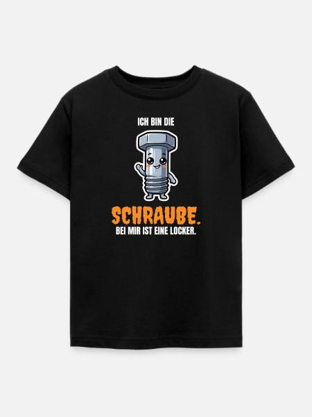 Ich bin die Schraube – Partnerkostüm Halloween - Kinder T-Shirt - Schwarz