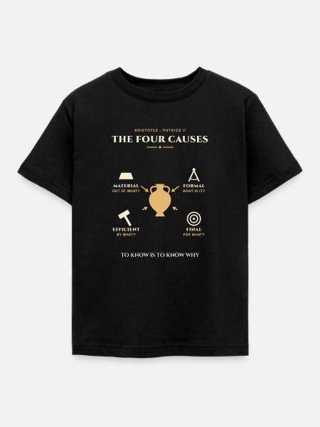 Aristoteles-Vier-Ursachen-Diagramm - Kinder T-Shirt - Schwarz