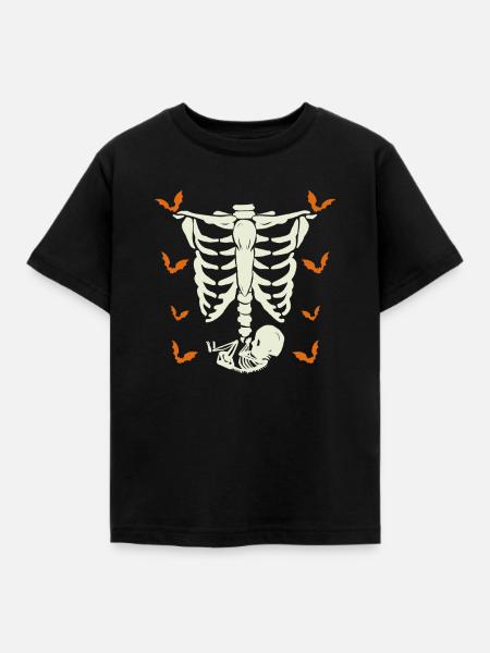 Funny Halloween Pumpkin Pregnancy - Kinder T-Shirt - Schwarz