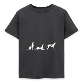 Place Standing Whippet - Kids' T-Shirt - dark grey - Front - AI Model Kid Female (0cm)