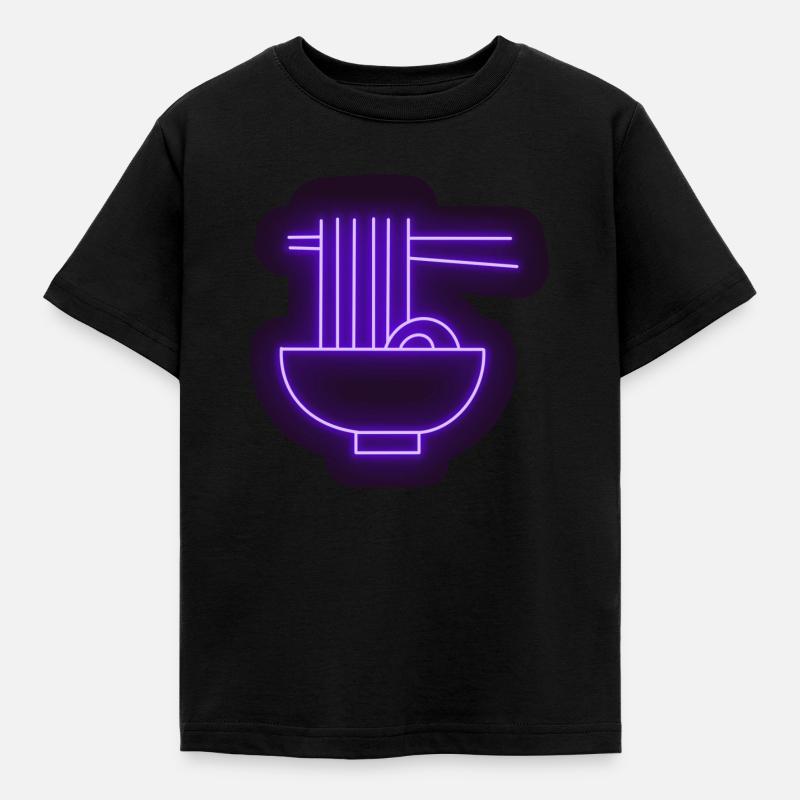 Sticker Ramen néon violet - T-shirt Enfant - noir