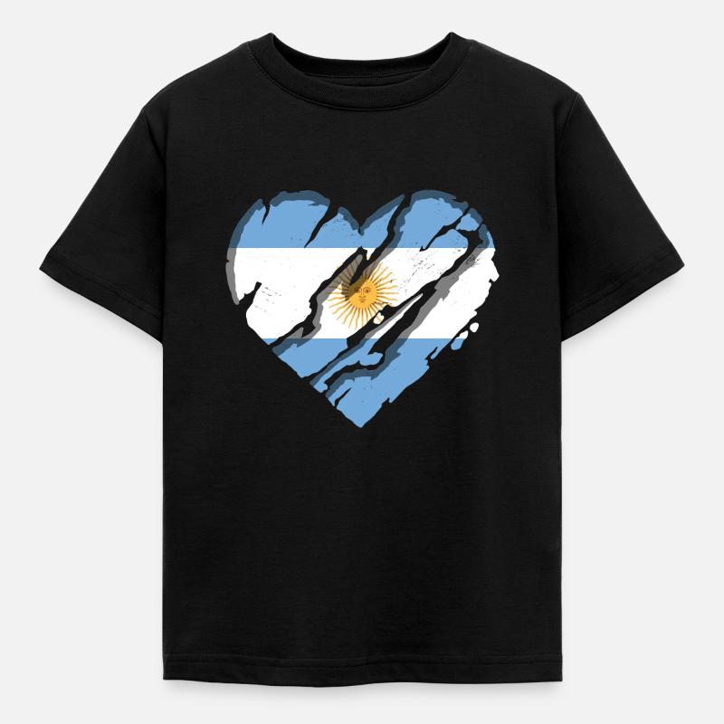 Drapeau de l’Argentine Amérique du Sud Drapeau argentin - T-shirt Enfant - noir