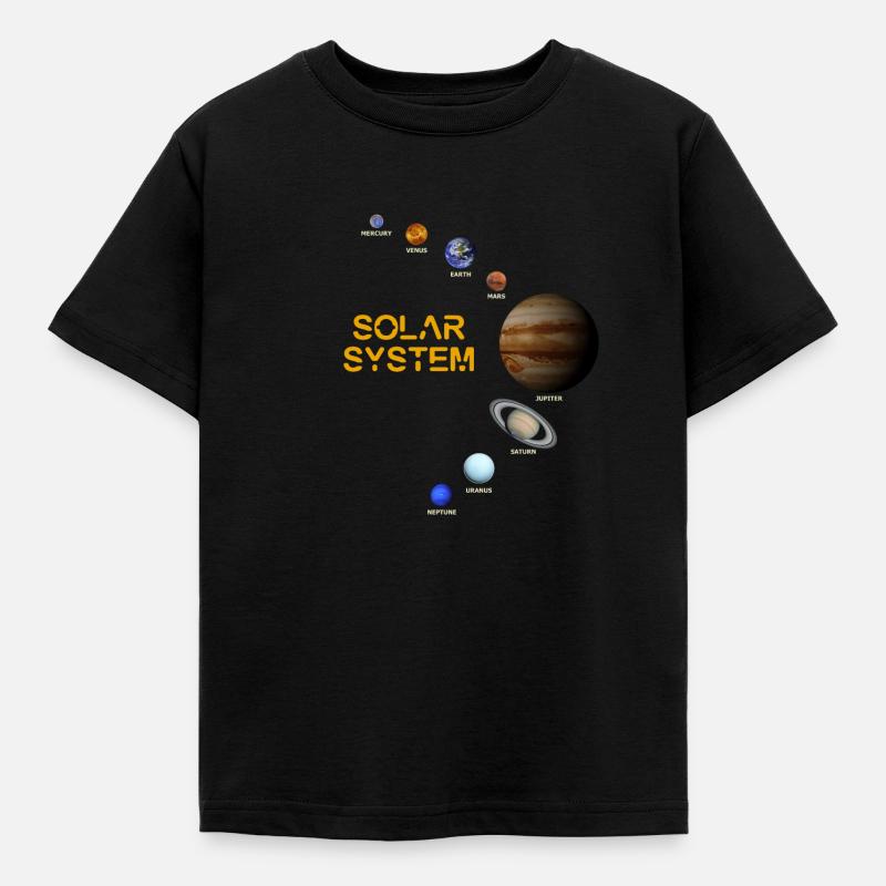 Sonnensystem! - Kinder T-Shirt - Schwarz