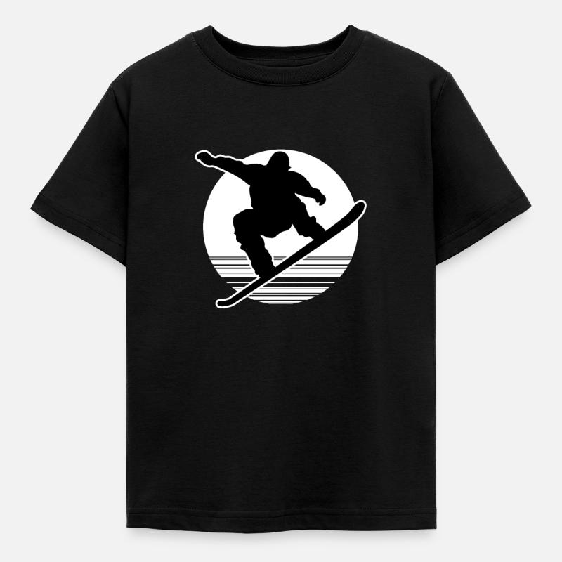 Snowboard - Kinder T-Shirt - Schwarz
