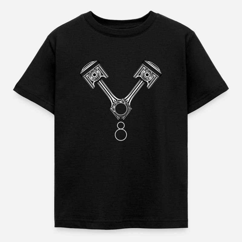 V8 engine - Kids' T-Shirt - black