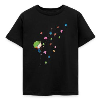 Escalade, enfants intérieur, escalade, mur, bloc - T-shirt Enfant - noir - Devant - AI Model Kid Female (0cm)