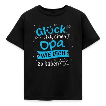 Glück Ist Einen Opa Wie Dich Zu Haben Geschenk Opa - Kinder T-Shirt - Schwarz - Vorne - AI Model Kid Female (0cm)