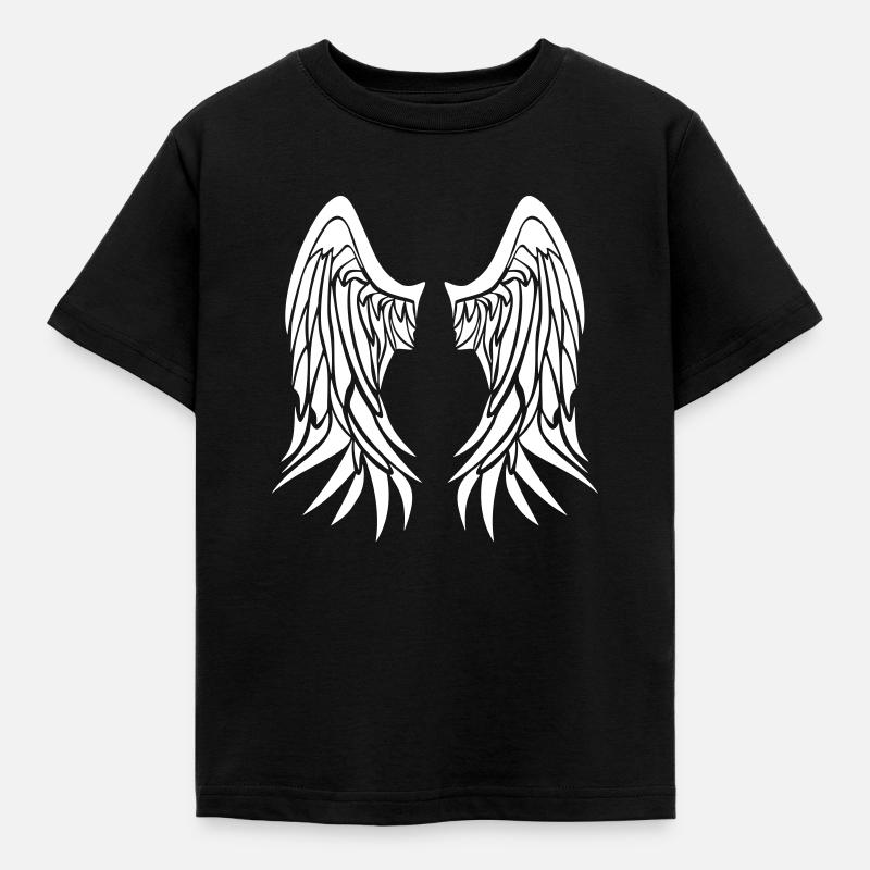 Angle Wings - Kinder T-Shirt - Schwarz