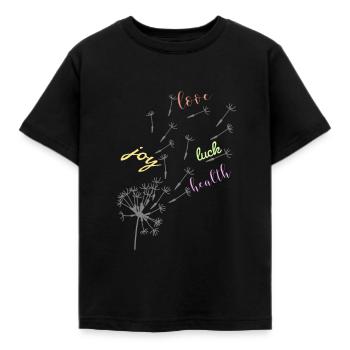 Pusteblumen Wishes - Kids' T-Shirt - black - Front - AI Model Kid Female (0cm)