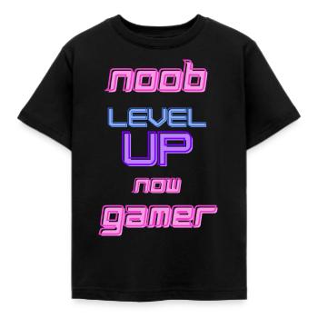 Gamer Design Noob Level Up Gamer - T-shirt Enfant - noir - Devant - AI Model Kid Female (0cm)