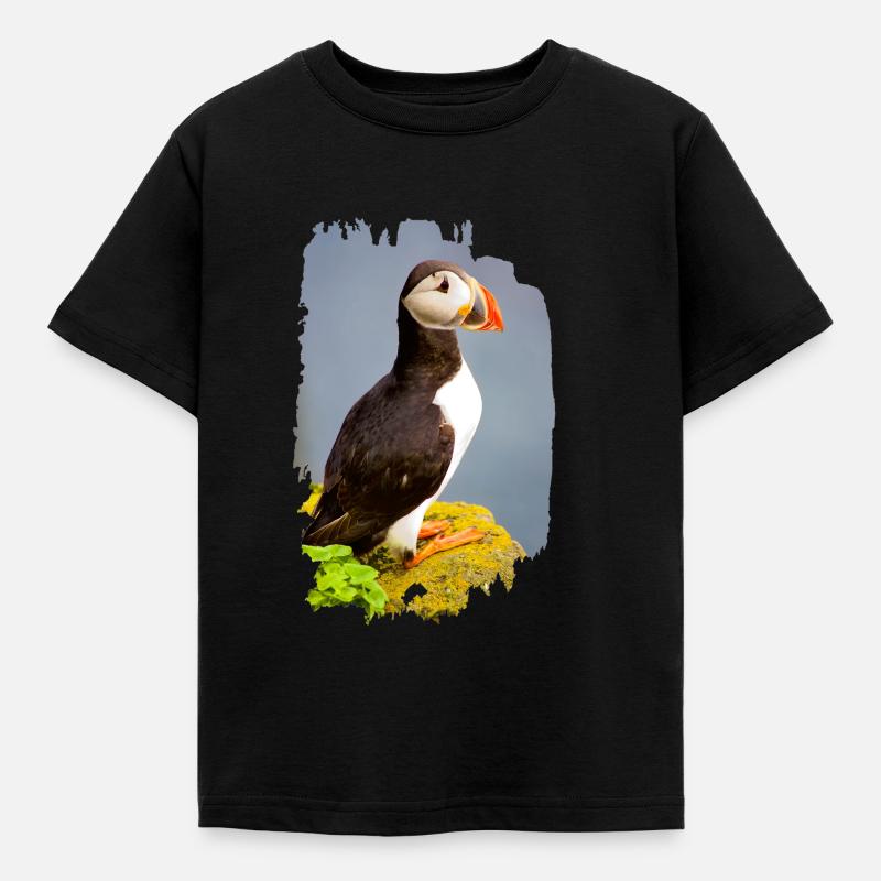 Papageientaucher - Børne-T-shirt - sort