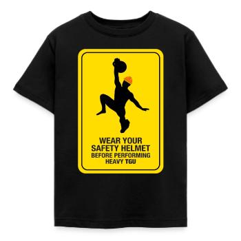 Heavy Kettlebell Turkish Get Up TGU - Kids' T-Shirt - black - Front - AI Model Kid Female (0cm)