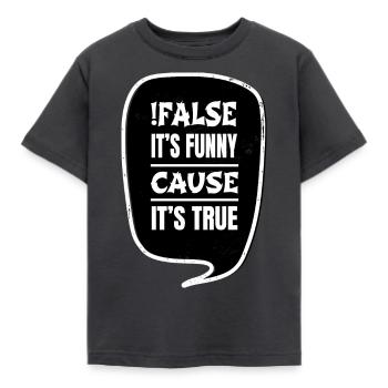 college student gift idea backend developer - Kids' T-Shirt - dark grey - Front - AI Model Kid Female (0cm)