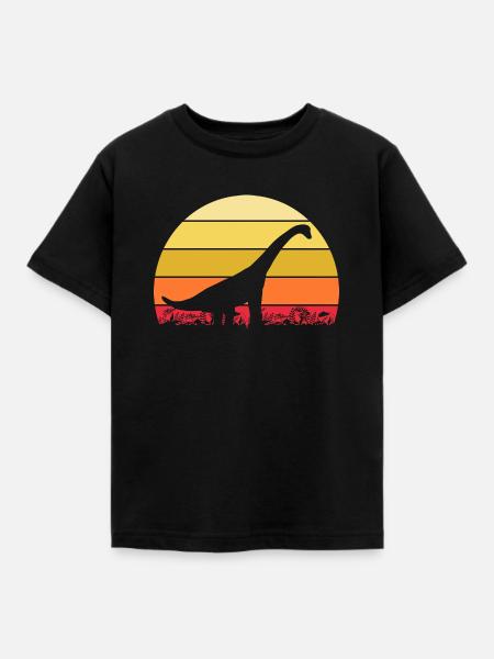 Archäologe Dino Brachiosaurus Dinosaurier - Kinder T-Shirt - Schwarz