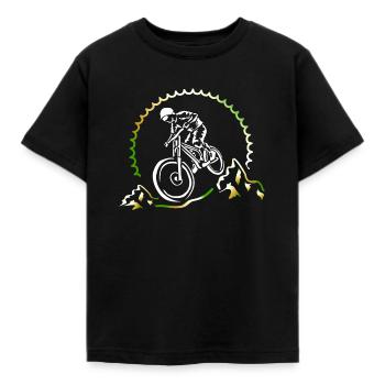 Motif MTB Downhill Bike - Kids' T-Shirt - black - Front - AI Model Kid Female (0cm)