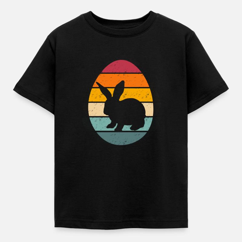 Easter Egg with bunny - Kinder T-Shirt - Schwarz