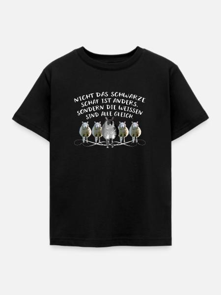 Schafe Spruch Weisheit schwarzes Schaf Einzigartig - Kinder T-Shirt - Schwarz