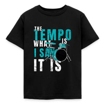 Drums - Kids' T-Shirt - black - Front - AI Model Kid Female (0cm)