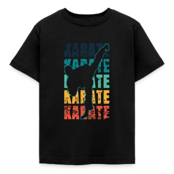 Karate Karate Karate Karate Karate Grunge - Kinder T-Shirt - Schwarz - Vorne - AI Model Kid Female (0cm)