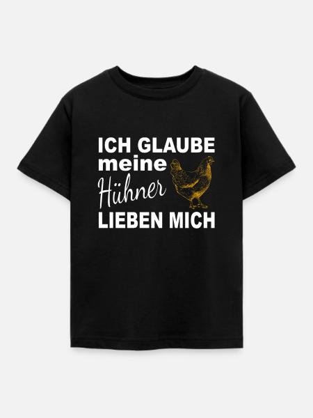 Huhn Bauernhof Geschenkidee - Kinder T-Shirt - Schwarz