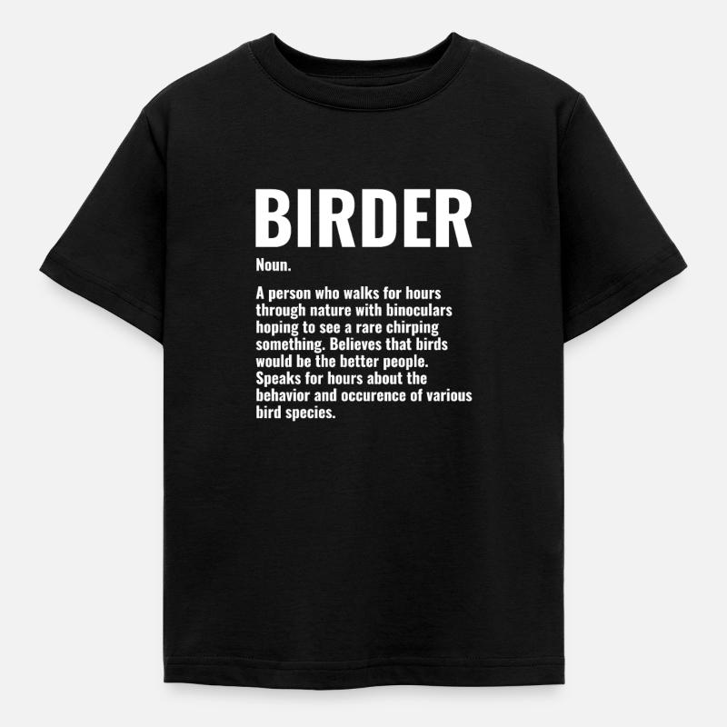 Birder Geschenkidee Vögel beobachten Wildnis Tiere - Kinder T-Shirt - Schwarz