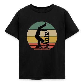 Cool Retro Skater - Kinder T-Shirt - Schwarz - Vorne - AI Model Kid Female (0cm)