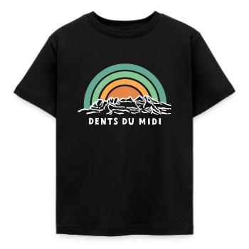Dents du Midi Switzerland Mountain Valais Valais Souvenir - Kids' T-Shirt - black - Front - AI Model Kid Female (0cm)