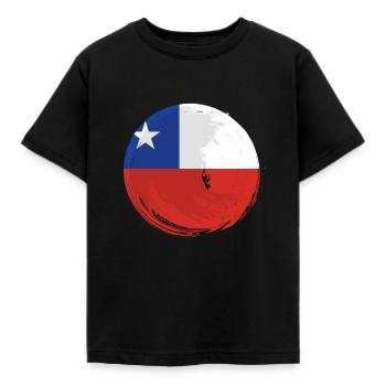 Chile Flagge Südamerika Chilenische Fahne Vintage - Kinder T-Shirt - Schwarz - Vorne - AI Model Kid Female (0cm)